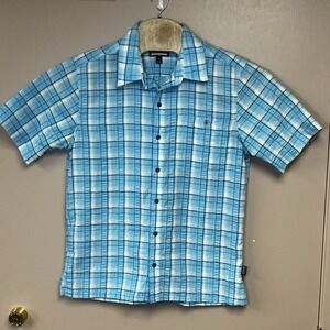 Patagonia Shirt Mens Medium Short Sleeve Shirt Button Up Summer Blue
